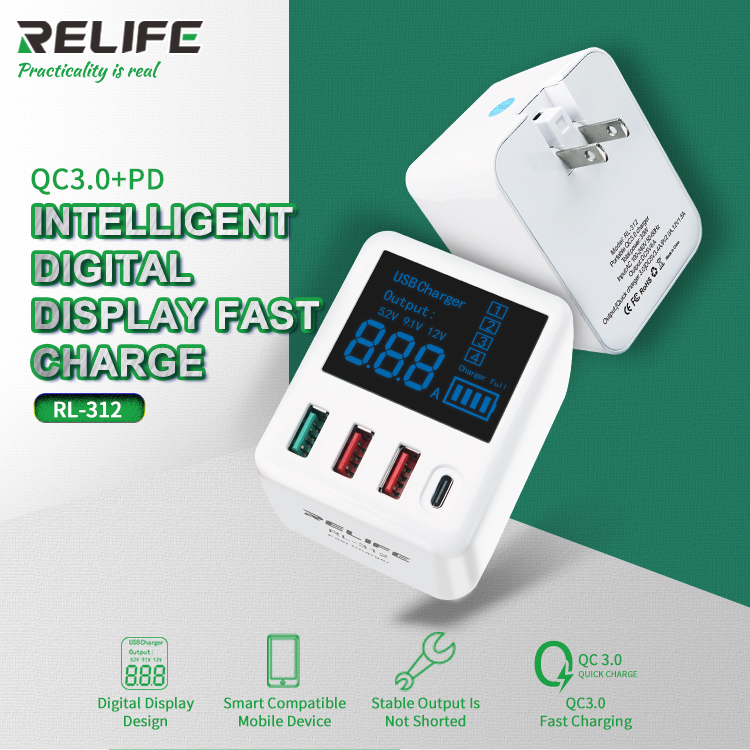 RELIFE RL-312 Smart digital display fast charge