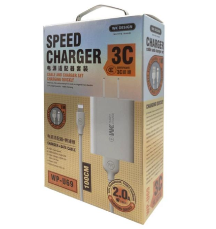 Сертифицированный 3C миниатюрный USB-порт для быстрой зарядки, зарядное устройство с американской вилкой и кабелем для передачи данных USB-Lightning / Micro / Type C