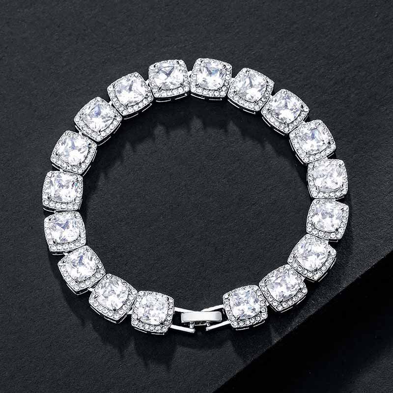 AAA Gems 14k Gold Plated Pure 925 Sterling Silver Fashion Custom Diamond Moissanite Tennis Bracelet Women