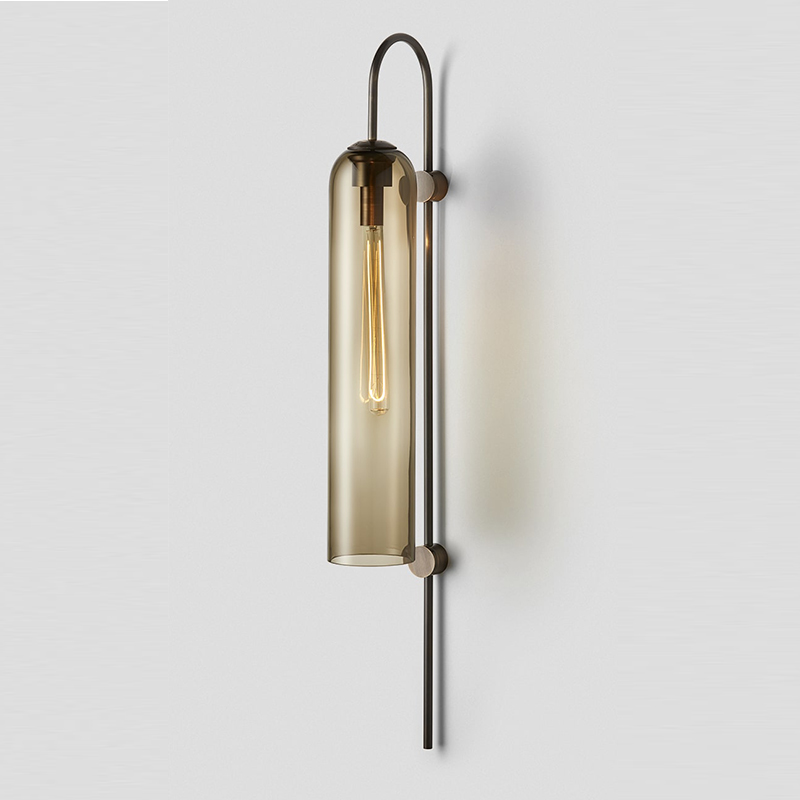 Modern decorative bedroom wall lamp with blue shade