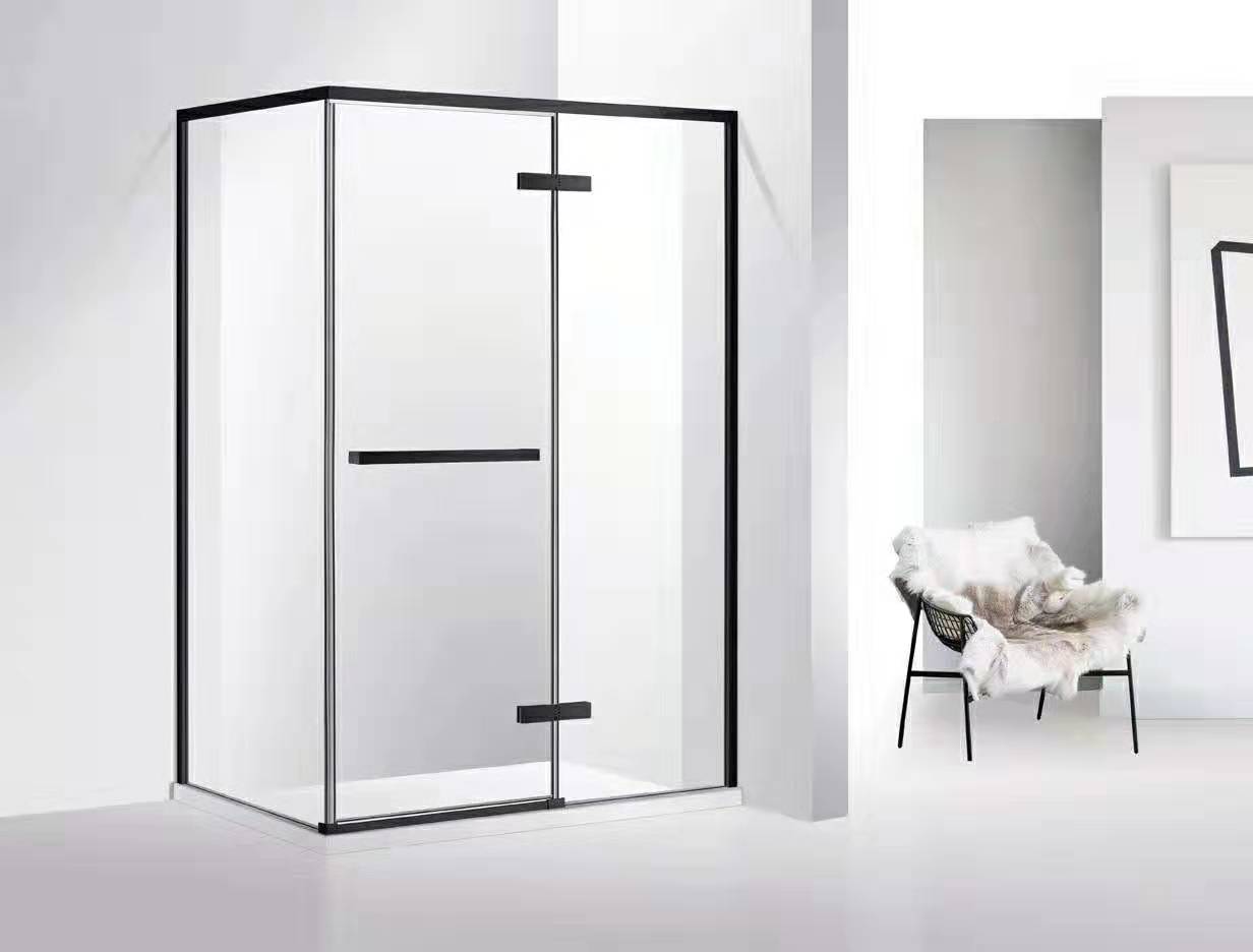 HG-3622 Model Hot Sale 304 Stainless Steel Black Rectangle pivot shower enclosure