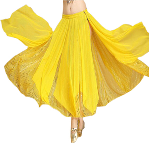 Cheap women Oriental dance Sequin Mesh skirt belly dance long skirt