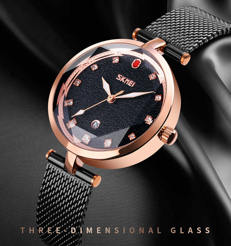 Luxury 2020 SKMEI 9215 Stainless Steel Women Watches 30M Waterproof Quartz Watch for Ladies