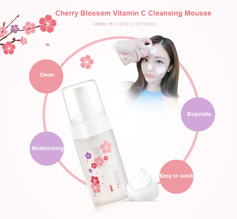Oem Factory New Recommend Face Wash Whitening Amino Acid Oil Control Vitamin C Cleansing Mousse for women