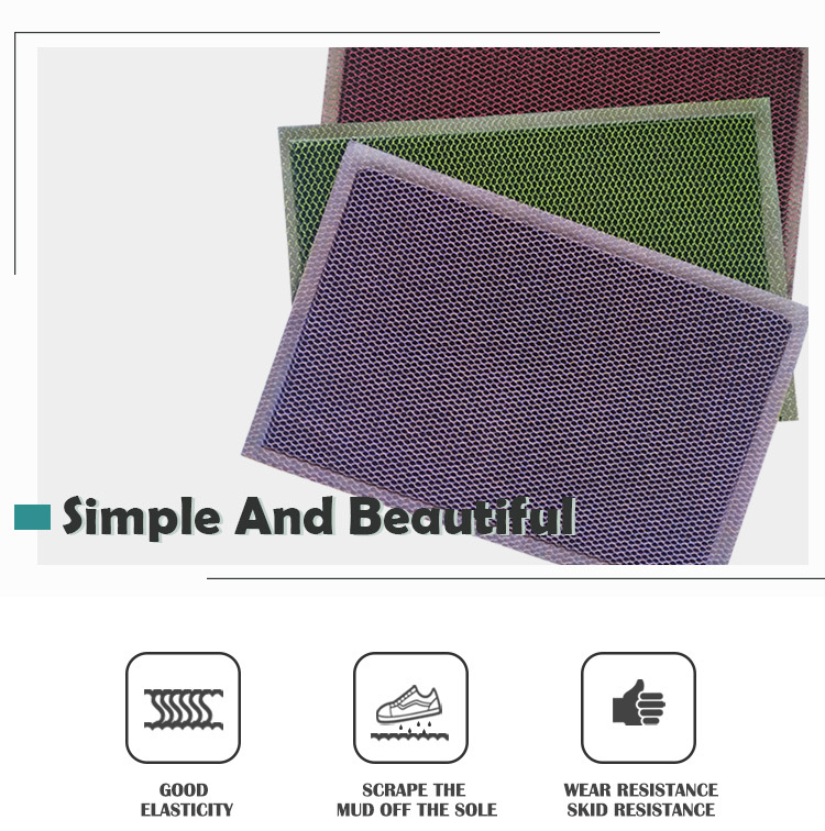 Polyester Material Mesh Design Elastic PVC Door Mat(图1)
