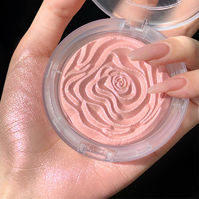 Светящийся мерцающий хайлайтер цвета розового золота в форме цветка для макияжа