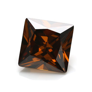 Un par de 5mm Cuadrado-faceta Princesa Corte Profundo-Naranja Cubic Zirconia Piedras Preciosas
