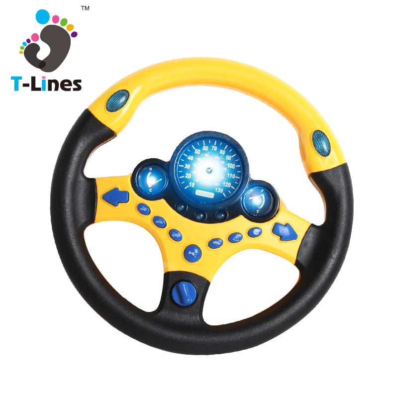 Музыкальное развивающее детское рулевое колесо, пластиковое рулевое колесо, Электрический игрушечный автомобиль