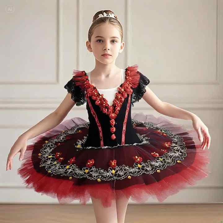 open lace back dress Festive Ballerina Costume Dress 5-6 Years
