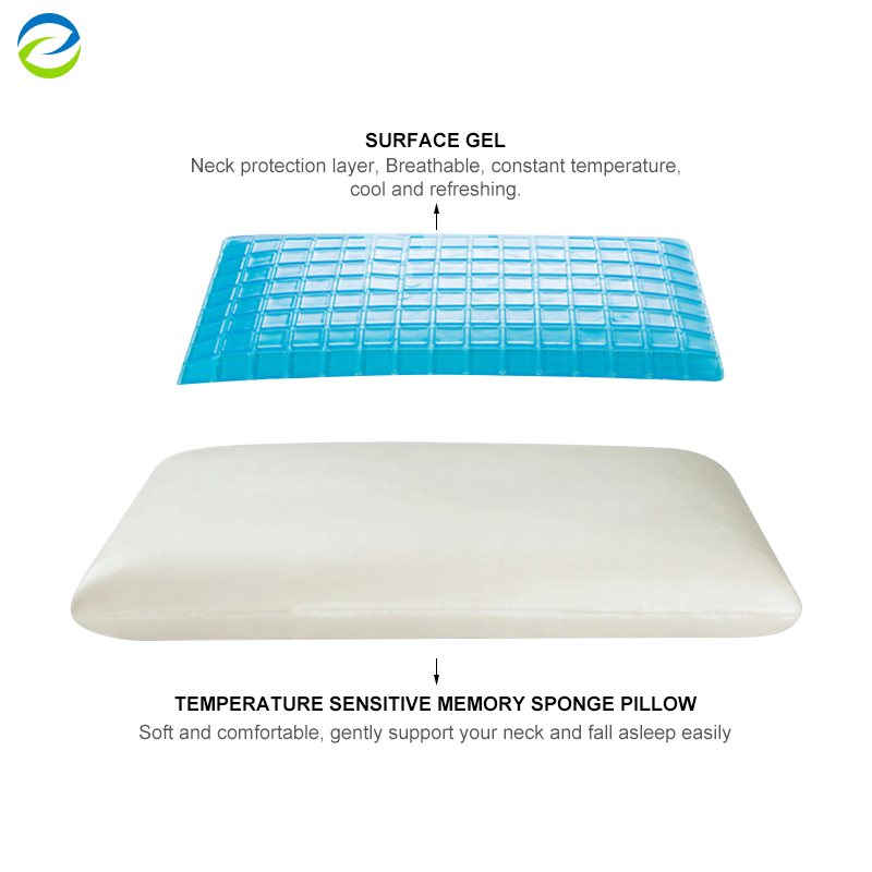 2022 New Eco-Friendly Anti-Static Bedding Soft Bed Pillow Memory Foam Cooling Gel Pillow with Bamboo Cover by Home