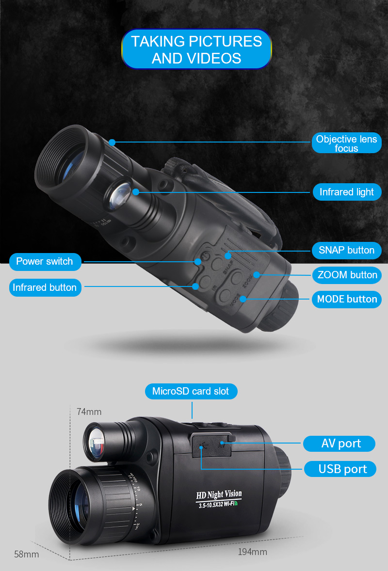 1000 Feet NOHAWK Night Vision Scope Hunting Thermal Night Vision