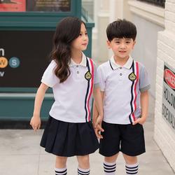 2019 verão nova cor cinza branco fita Polo-camisa de manga curta saia curta calções terno pode ser personalizado