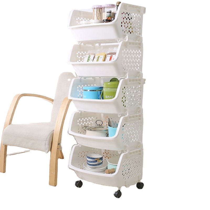 Бытовая пятислойная Пластиковая Складная стойка для фруктов, кухонная настенная стойка