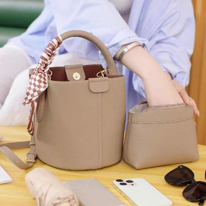 Shop Our Women's Bucket Bag Set 2024 High Quality PU Leather