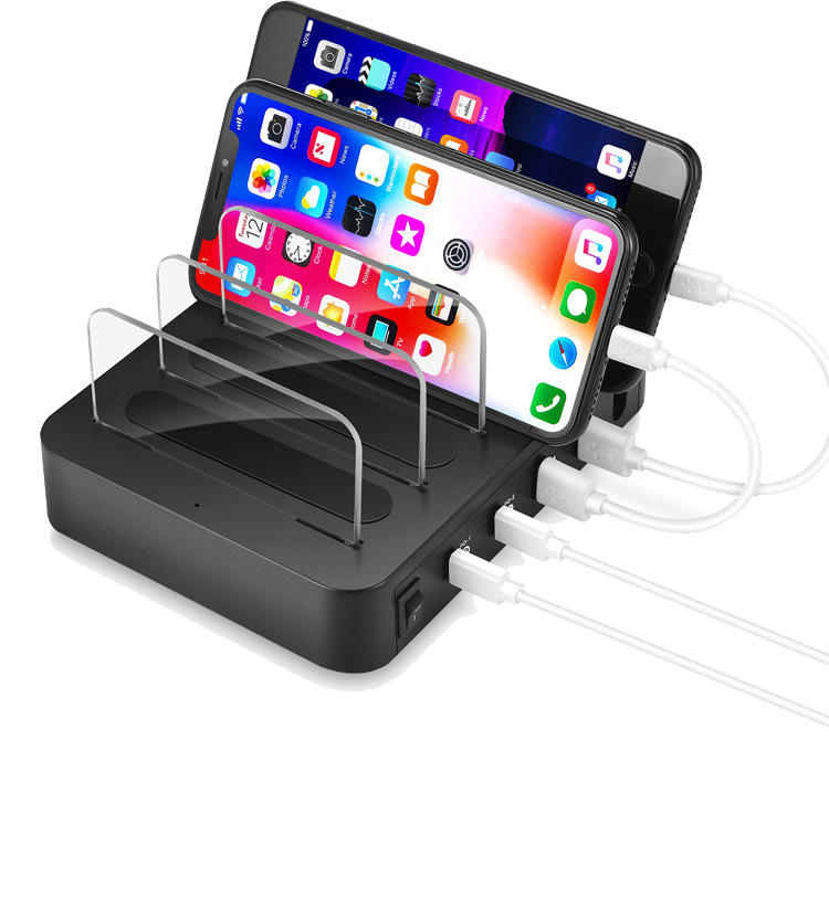 18 Вт 4 USB порта PD QC3.0 быстрое зарядное устройство, многопортовое зарядное устройство, док-станция Органайзер концентратор для iPhone samsung