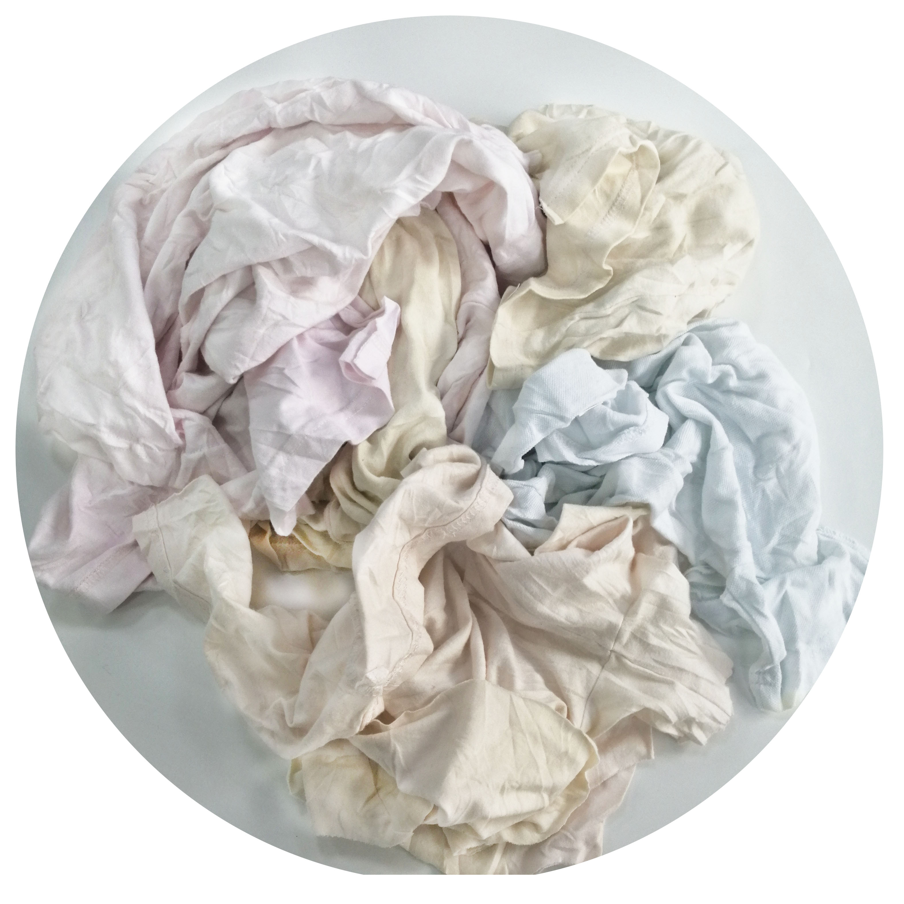 High quality cotton T shirt scraps waste cloth industrial blended fabrics wiping rags