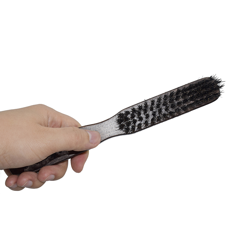 Vintage Boar Bristle Beard Mini Brush Handmade Mustache Pocket portable brush For Men Beard Care beard brush with wooden handle