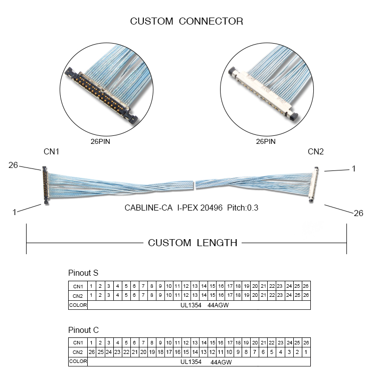 0.3mm Pitch Right Angle 20497 2679 20498 20496 Ipex Micro Coaxial Cable