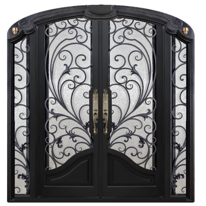 Retro style designs bulk order residential wrought iron door for home design