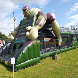 Kids bouncy jumping castle bounce house with slide inflatable biggest obstacle course for sale