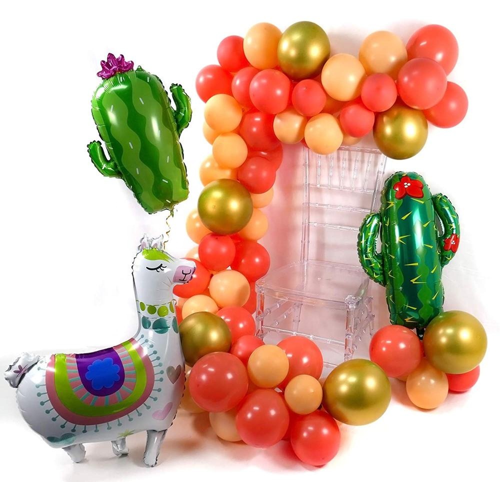 Lhama Cacto Mexicano Farm Animal Decorações Do Partido Set para Crianças Das Meninas do Menino Festa de Aniversário Suprimentos Balões de Festa de Lhama