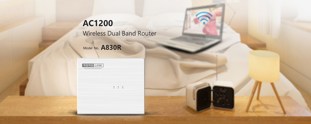 TOTOLINK A830R Wireless Router 1200Mbps 2.4G 5G 4*100Mbps Lan Ports Internal Antenna Dual Band WiFi Repeater