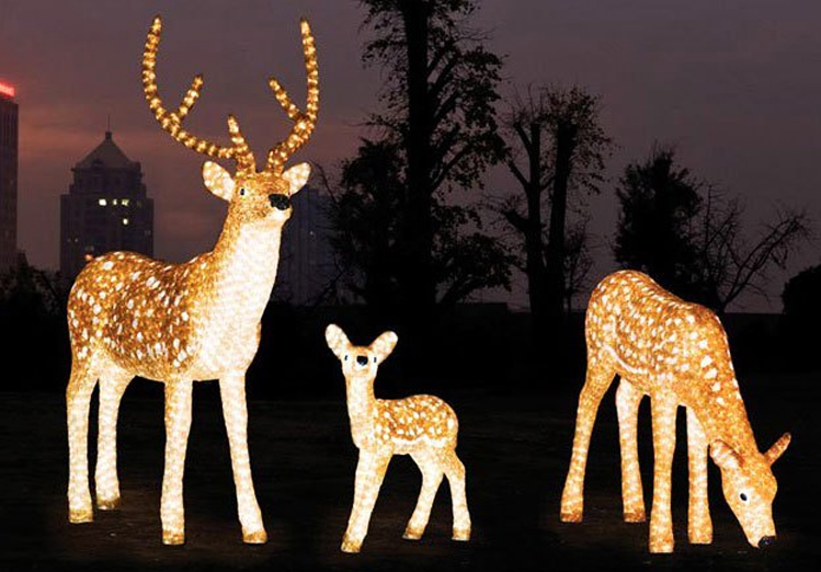 New Outdoor Festival 3D Led Deer Motif Light Park Decoration Deer Motif Light