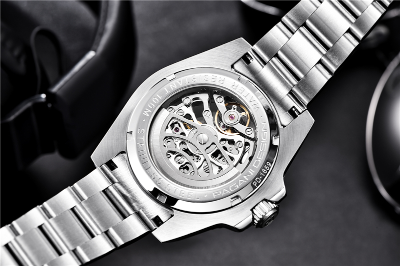 Nouveau PAGANI DESIGN Marque Hommes Montre Automatique Mécanique En Acier Inoxydable Saphir Verre 100 M Montres Étanches Reloj Hombre