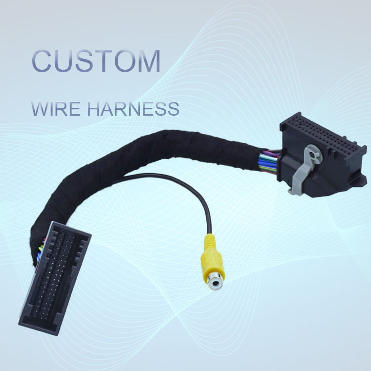 Electrical Automotive 54 Pin Connector Extension Cable Wiring Harness With RCA