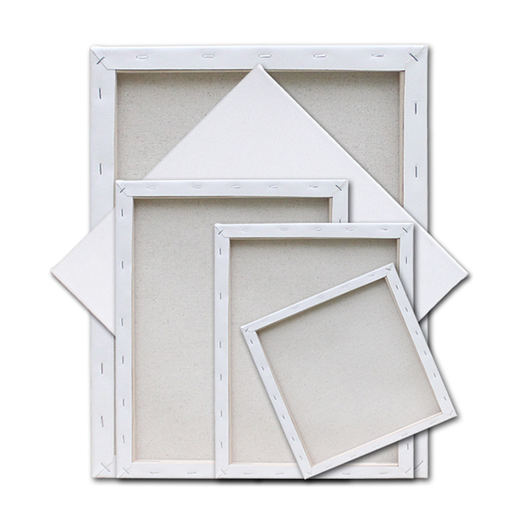 Cotton Canvas Wooden Frame Various Size White Blank Canvas For Art Painting