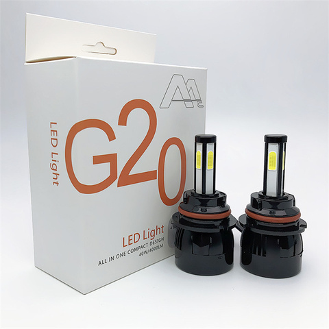 12v 24v g20 80w 8000lm 4侧cob h5双光束9007汽车led前照灯灯泡