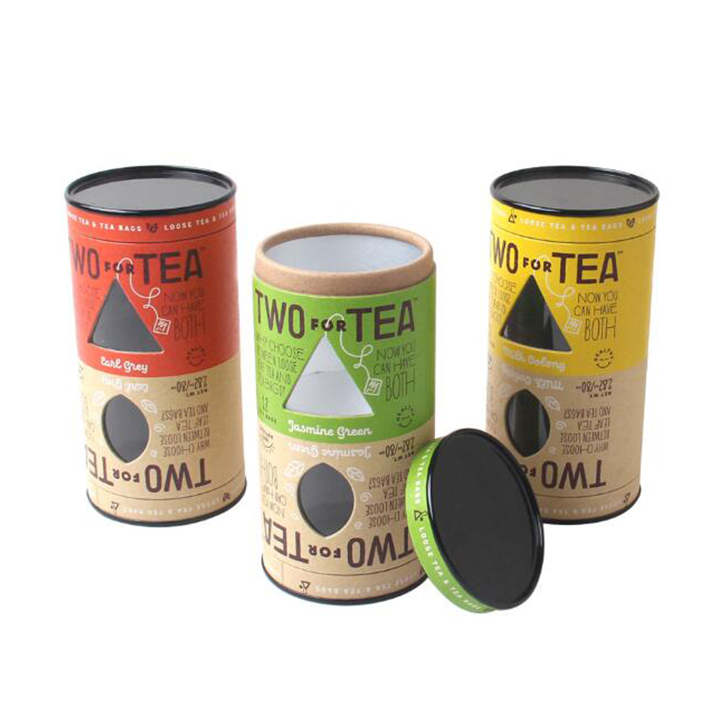 Embossing Paper Tube Packaging With Window 100mm Height FSC Certified