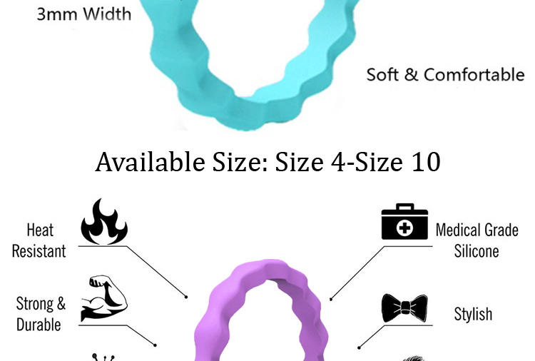 Alianças de casamento de Logo Custom Silicone Rubber Finger da categoria médica para homens