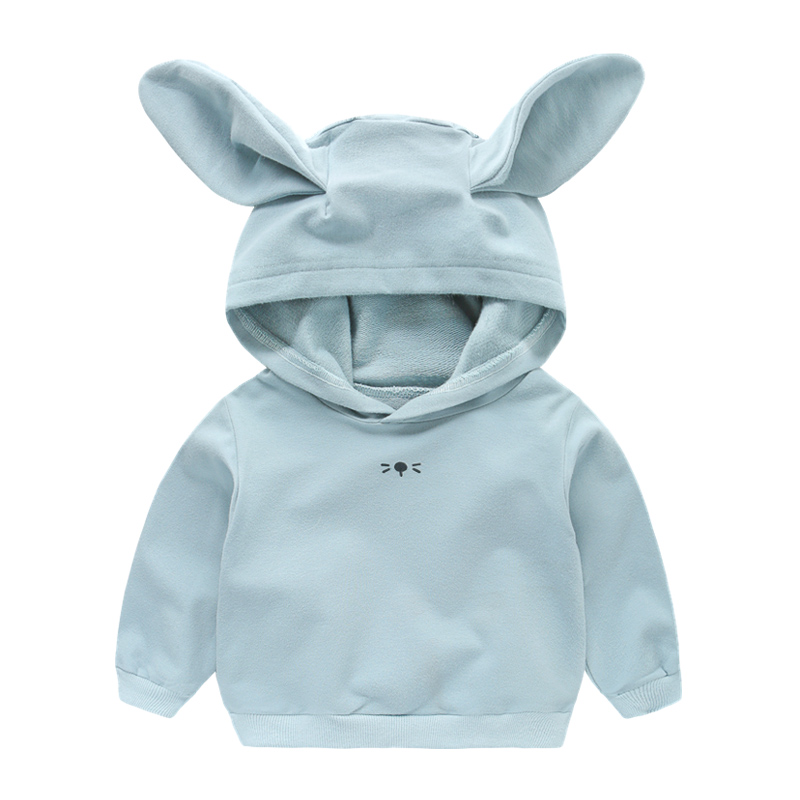 Повседневная куртка с капюшоном для маленьких девочек, с кроличьими ушками, одежда на осень и весну