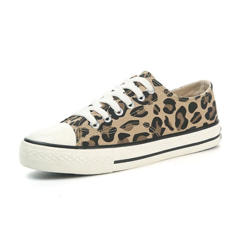 Распродажа, Женская холщовая теннисная обувь на плоской подошве с леопардовым принтом