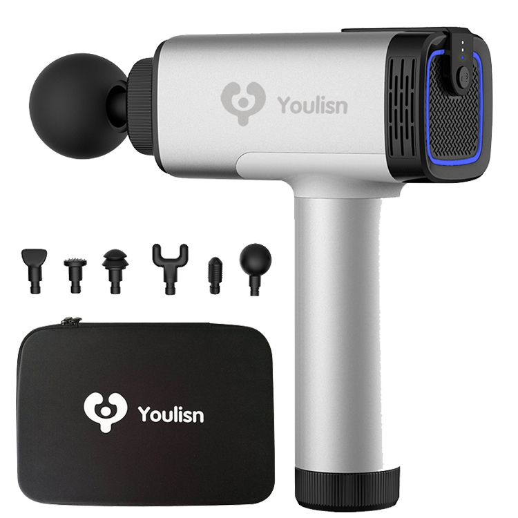 Youlisn Y-300 перкуссионный массажный пистолет для глубоких тканей, ручной релаксационный терапевтический массажер для тела 2021