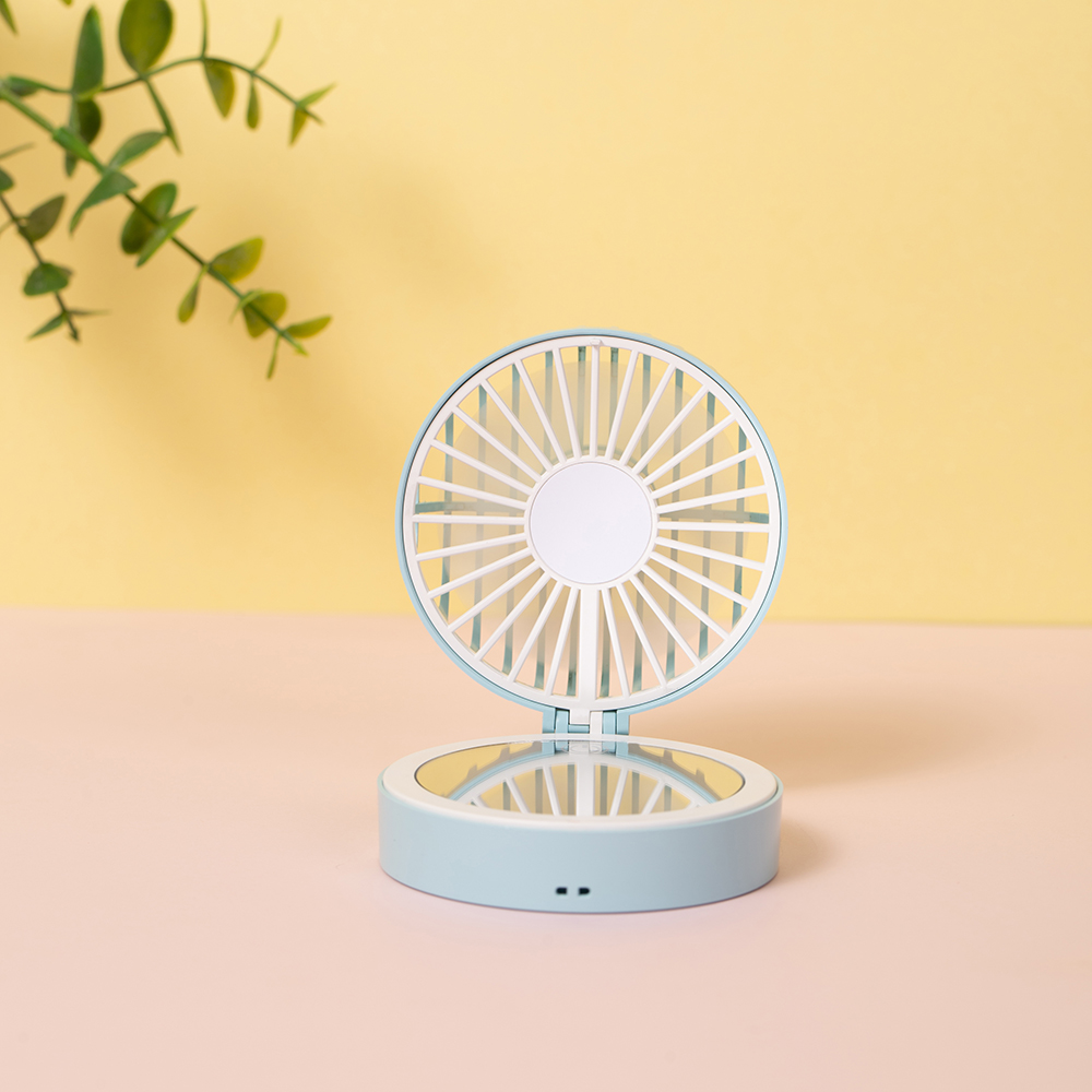 的手迷你风扇800mah电池便携式户外颈部风扇带镜子 - buy mini fan