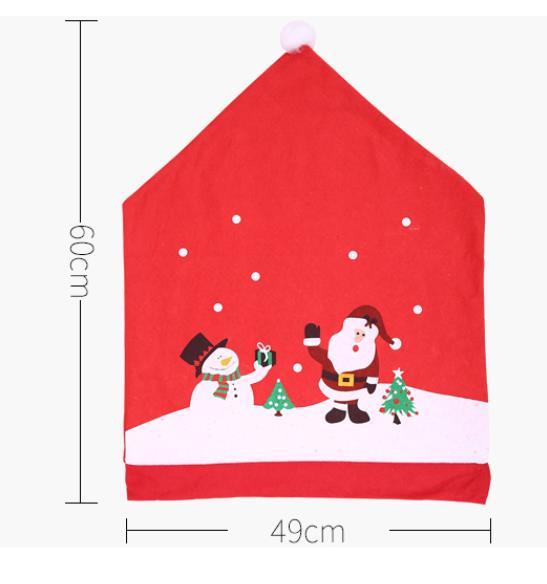 Set 6 Coprisedia Natalizi In Tessuto Non Tessuto - Motivi Babbo Natale E Pupazzo Di Neve, 50x60 Cm