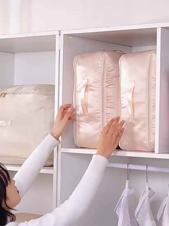 2-Pack Self-Compression Storage Bags For Blankets & Comforters - Space-Saving Travel Organizers, Large Size (52x42x30 Cm) - View #13