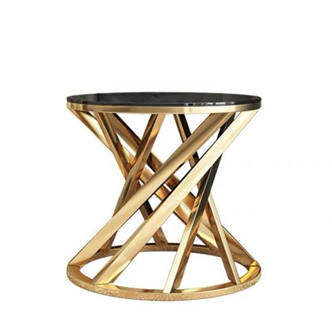 豪华现代沙发边客厅家具金属框架 smart 圆桌会议玻璃护角茶几