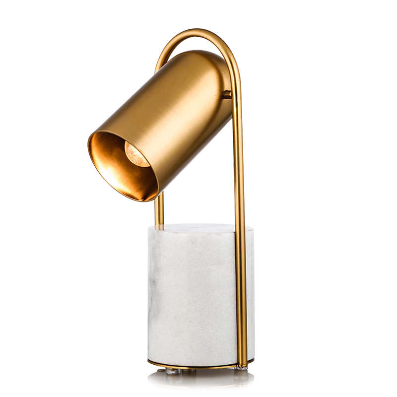 post modern golden table lamp luxury creative marble table lamp electroplating lampshade light