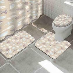 Wholesale Nice Quality Custom Printing Anti-slip Toilet Bath Mats Fug Bathroom