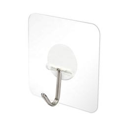Wall Hooks  Transparent Reusable Seamless Hooks,Waterproof and Oilproof,Bathroom Kitchen Heavy Duty Self Adhesive Hooks