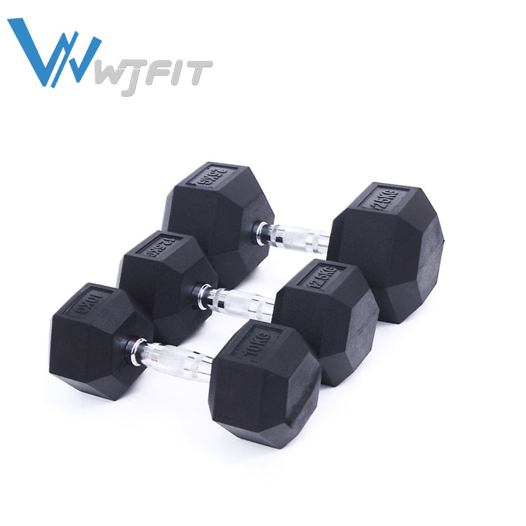 Набор резиновых гантелей с шестигранной головкой