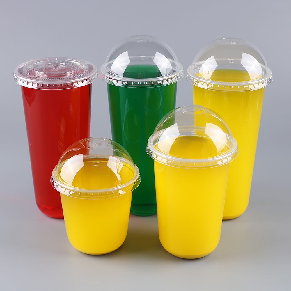 360 мл 500 мл 700 мл 90 мм логотип под заказ кофейный пузырь Boba чай Milktea смузи U-образная ПП Пластиковая Одноразовая чашка с крышкой