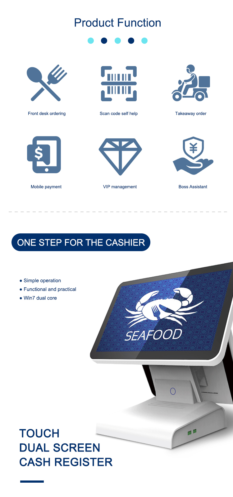 15.6'' I7 Touch pos tablet billing machine windows POS terminal