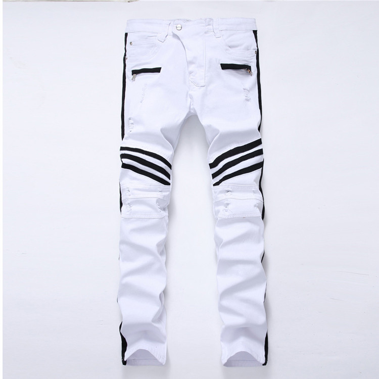 branded white jeans