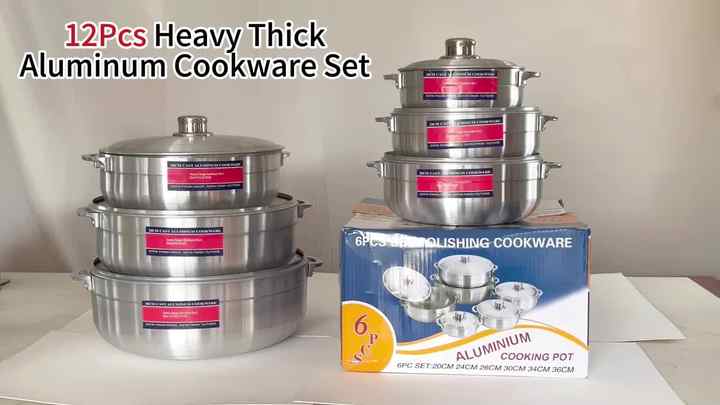 Hot Heavy Thick 12Pcs Aluminum Cookware Set Die Cast Casserole Juego De ...
