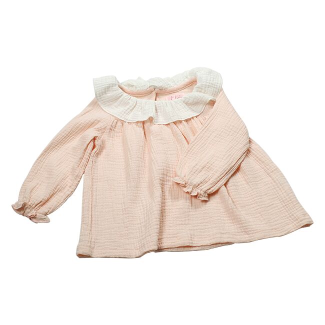 Рубашка с оборками, одежда для девочек, хлопок, msulin с длинными рукавами модное платье для девочек от 10 до 12