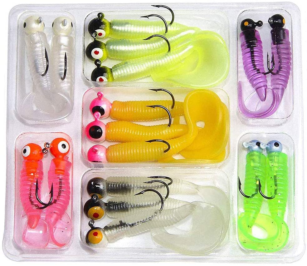 17pcs Lead Jigs Head Fishing Baits Jig Hook Fish Tackle for Outdoor Fishing